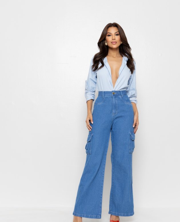 Calça Wide Cargo Redução